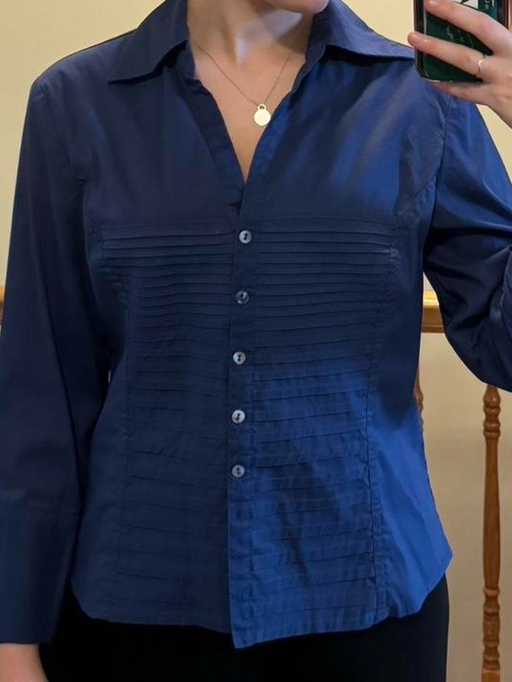 tracy m dark blue textured dress shirt!